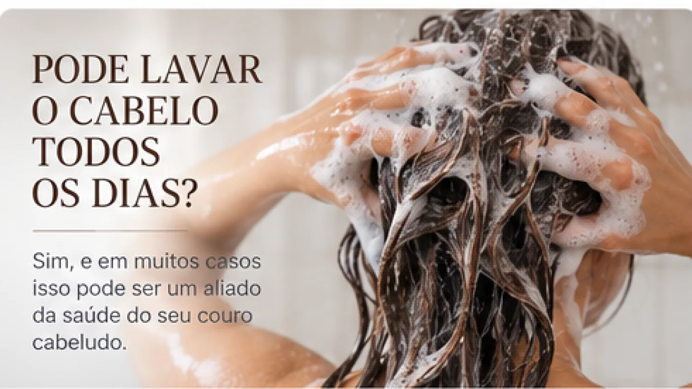 Pessoa lavando o couro cabeludo com shampoo em imagem ilustrativa